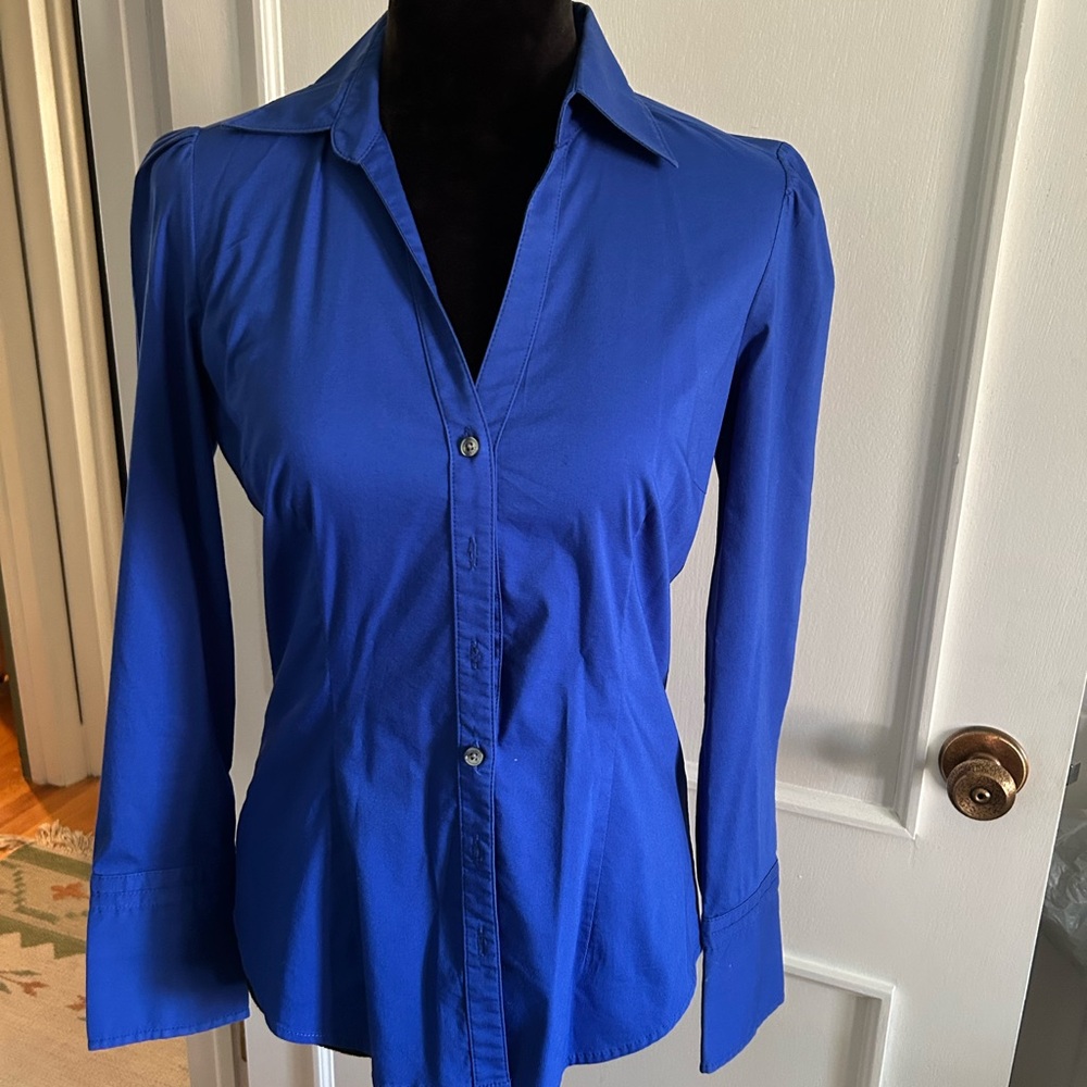 Express Cobalt Blue Women's Button-Down Shirt